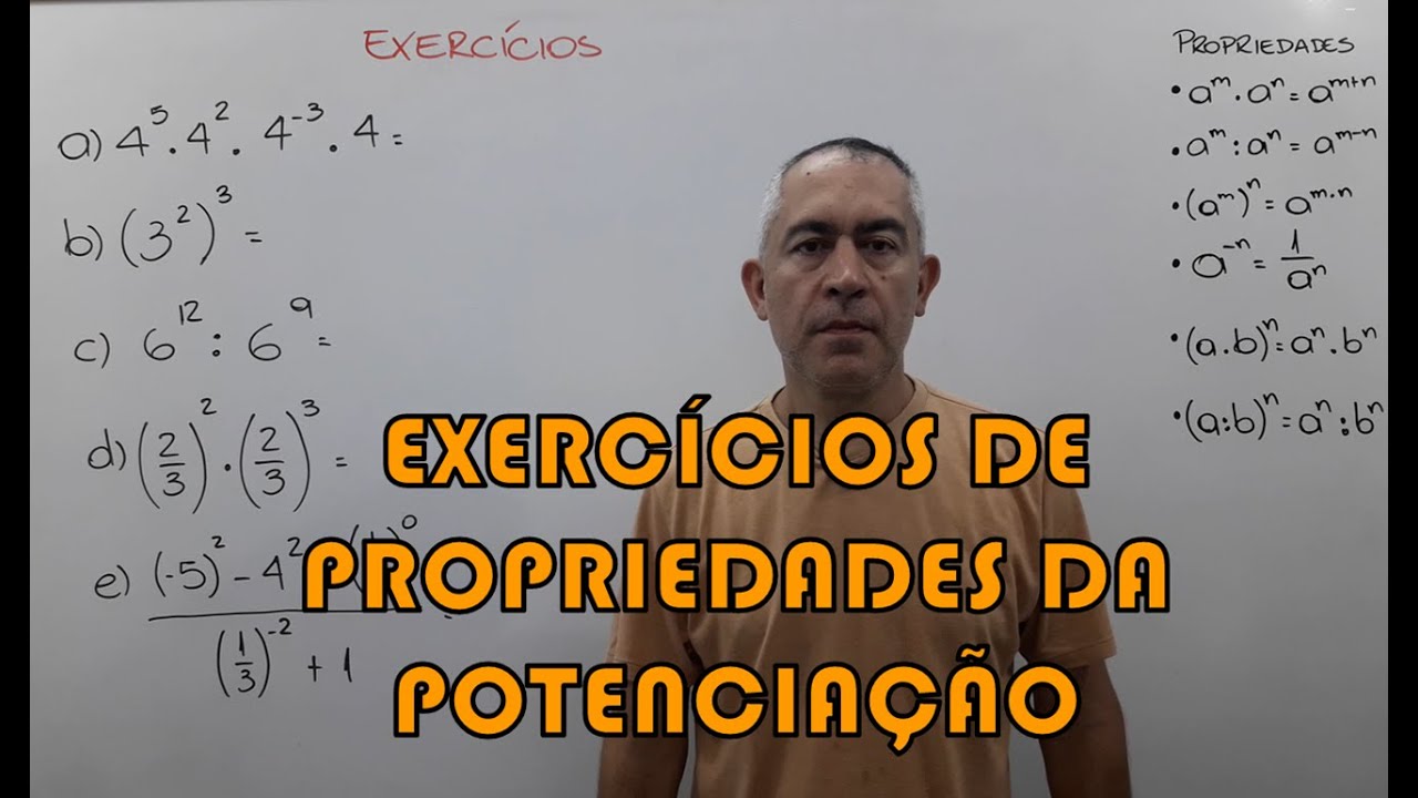 Exercícios de propriedades da potenciação
