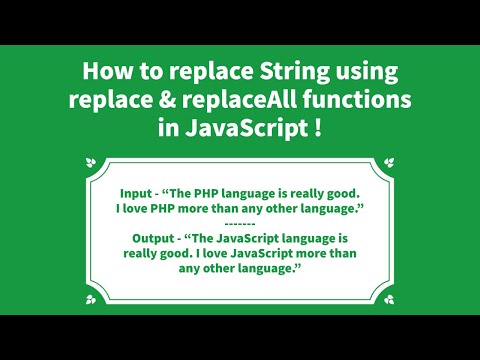 How To Replace String Using replace & replaceAll Functions In JavaScript !