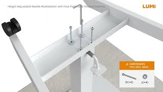 Height Adjustable Mobile Workstation with Foot Pedal and Height Adjustable Mobile Workstation with Foot Pedal and