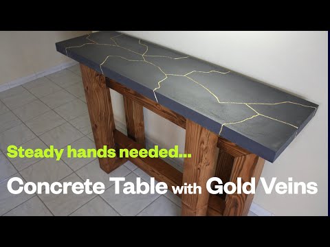 DIY Concrete table with Gold Veins | Kintsugi