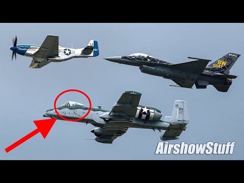A-10 Warthog Cockpit Cam - "Venom" F-16 and P-51 Heritage Flight Practice
