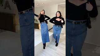 But why are denim maxi skirts so good 🫶🏻🍂#fallfashion #plussize #curvyfashion #pinterest #shorts