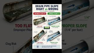 🚰 Drain Pipe Slope: Right vs Wrong | Plumbing Tips You Must Know! #Shorts