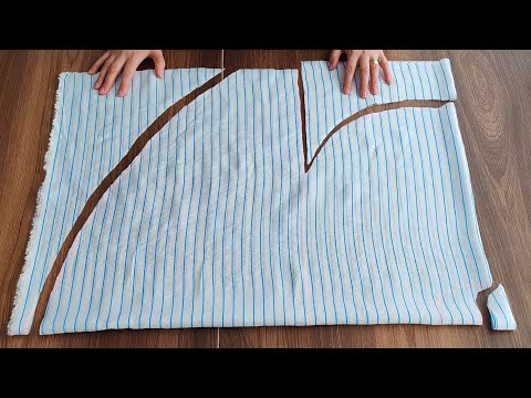 😍 Magnificent Sewing Without Pattern | Amazing Result with Very Less Fabric 💙