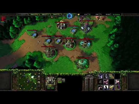 Warcraft 3 | Night Elf vs 3 Random Insane Computer