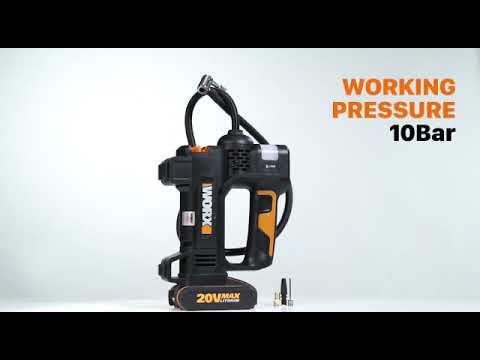 WORX Cordless Portable Air Pump Inflator 4-in-1 20V YouTube video thumbnail image