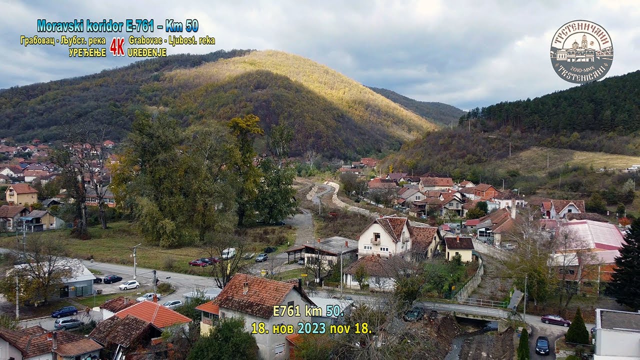 MORAVSKI KORIDOR E-761 km 50. u 4K: Urađenje korita Ljubostinjske reke u Grabovcu 18. nov 2023. god.