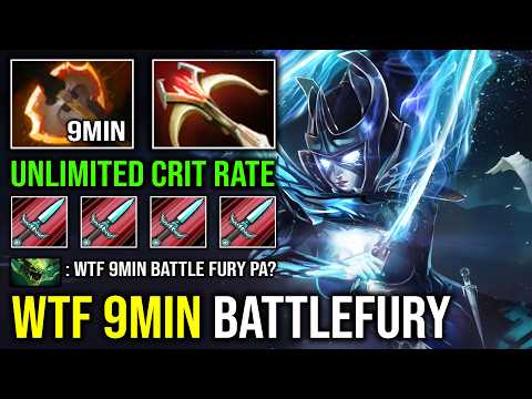 WTF 9MIN BATTLEFURY Unlimited Crit Rate 1 Jump = 1 Delete 100% Counter All Phantom Assassin Dota 2