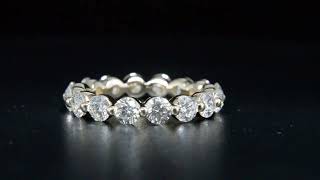 3.01 Carats Natural Round Cut Single Prong Floating Diamond Eternity Band