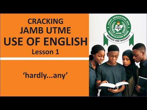 JAMB 2026 UTME Use of English Ep1: 'Hardly... any' Explanation & Past Questions #jamb2026
