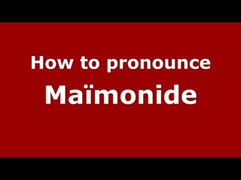 How to pronounce Maïmonide (Arabic/Morocco) - PronounceNames.com