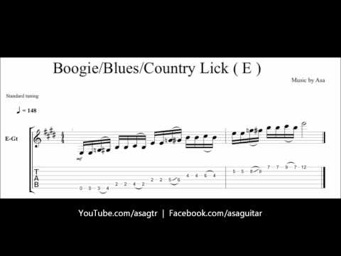 Guitar lick of the day! country/blues/boogie key of E *Fast/Slow demo + TAB*