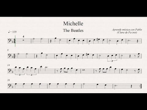 MICHELLE:  Clave de Fa (trombón, chelo, fagot, contrabajo...) (partitura/playback)