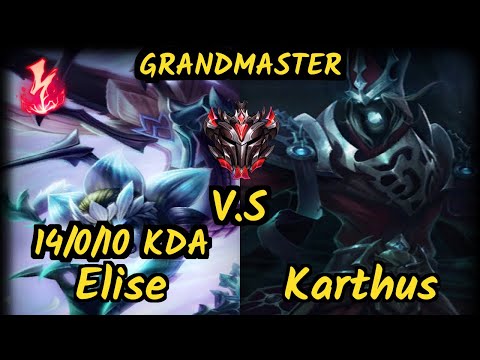 Broxah (ELISE) vs KARTHUS - 14/0/10 KDA JUNGLE GAMEPLAY - EUW Ranked GRANDMASTER