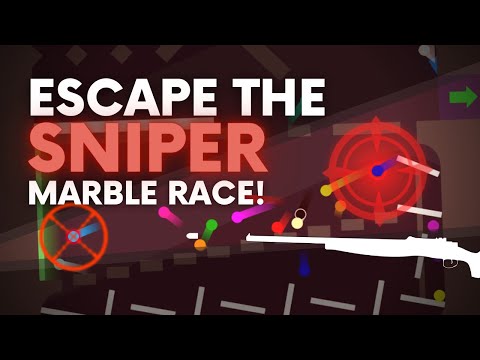 Escape from the Sniper - Survival Algodoo Marble Race