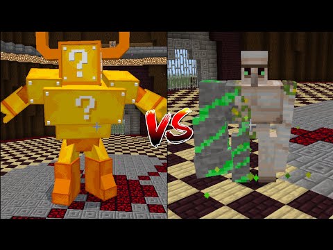 Lucky Boss vs Emerald Golem | Minecraft Mob Battle