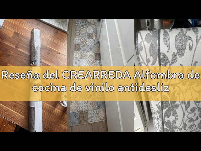 Vídeo relacionado con CREARREDA Alfombra de cocina de vinilo antideslizante y lavable, camino multiusos resistente al desgaste, alfombra de cocina antimanchas, apta para mantener bajo el lavabo y fogones, impresión Made in