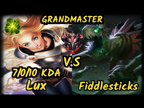PNGS Baca (LUX) vs FIDDLESTICKS - 7/0/10 KDA BOTTOM SUPPORT GAMEPLAY - EUW Ranked GRANDMASTER