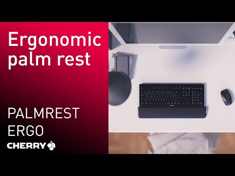 CHERRY Palmrest ERGO - Ergonomische Handballenauflage mit Zusatzfunktion video preview