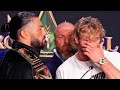 ROMAN REIGNS MAKES LOGAN PAUL BREAK FACE OFF IN FIRST HEAD TO HEAD ENCOUNTER
