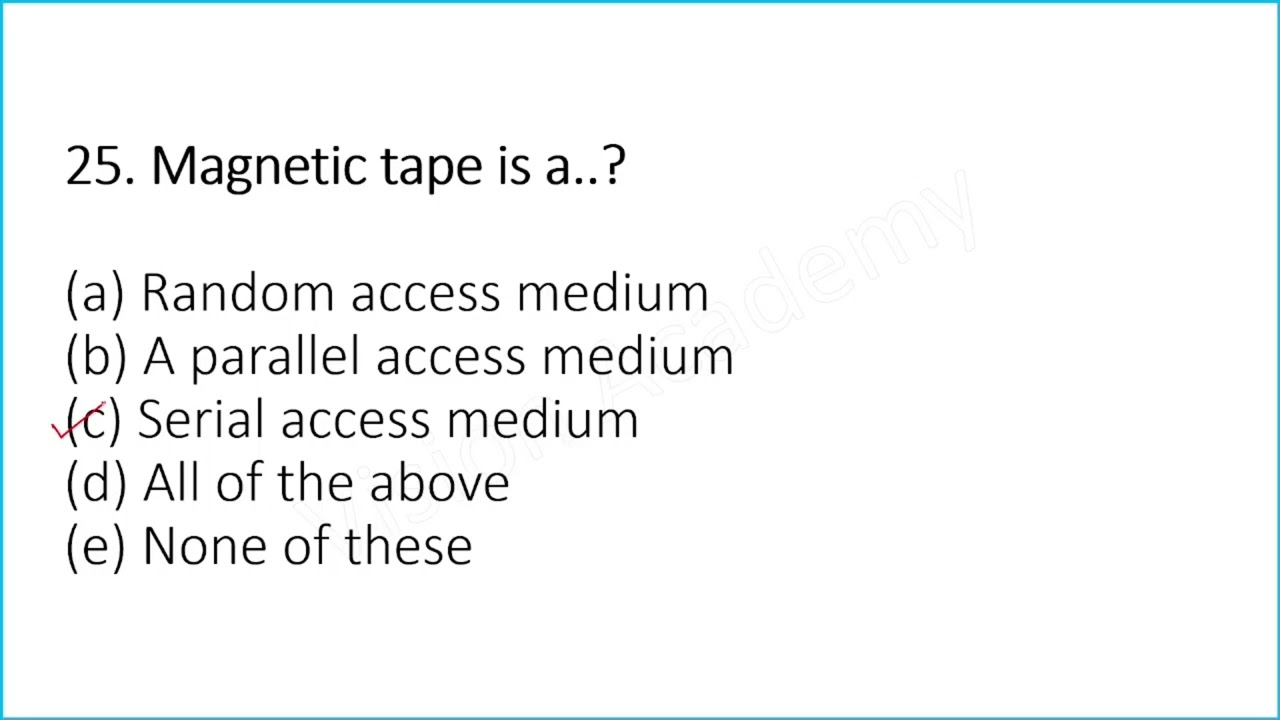 Computer Hardware MCQ Questions and Answers - Part 1