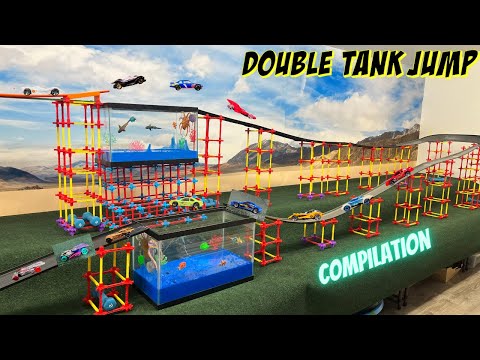 DIECAST CARS RACING | DOUBLE TANK JUMP TOURNAMENT COMPILATION