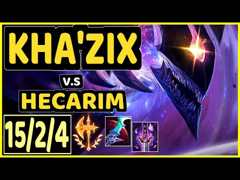 NATALIE (KHA'ZIX) vs HECARIM - 15/2/4 KDA JUNGLE CHALLENGER GAMEPLAY - KR
