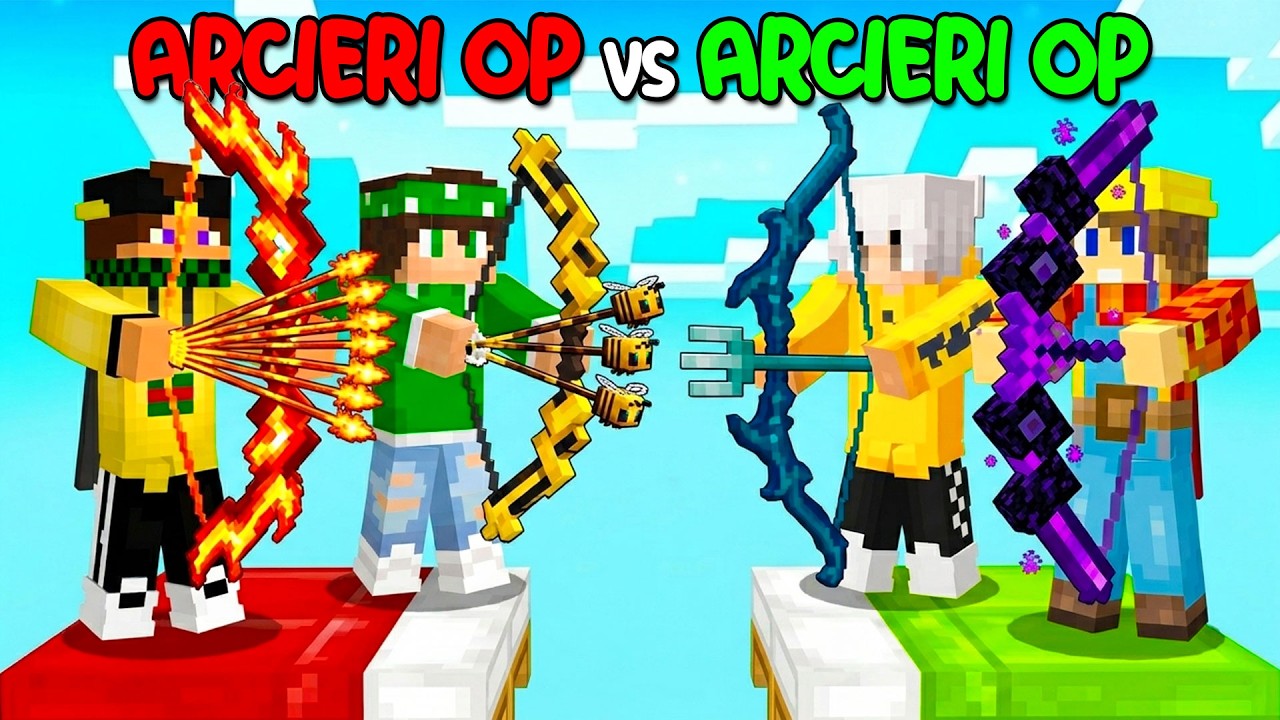 BEDWARS 2vs2 - ARCIERI OP vs ARCIERI SUPER MINECRAFT - @Nico. @Marcy vs @Zeyxon24 @TheMarkk