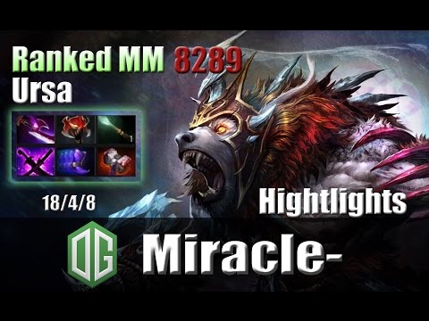 Dota 2 - Miracle- Middle Ursa 8289 mmr (18/4/8) Highlights