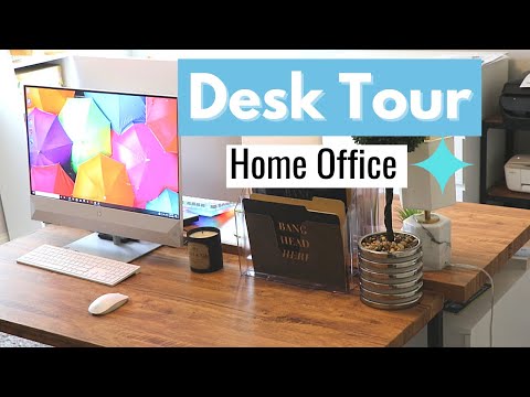 DESK SETUP + Home Office Essentials | DESK TOUR- 2 person Desk Setup