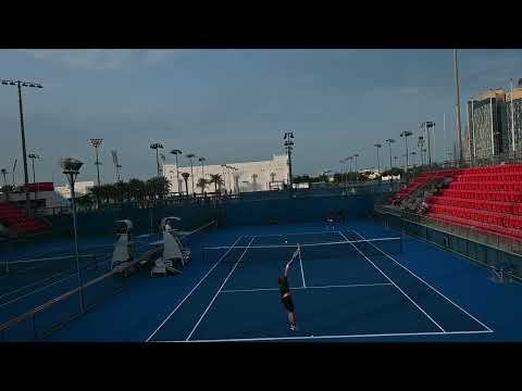 A qualification match at a Futures M25 Doha, Qatar