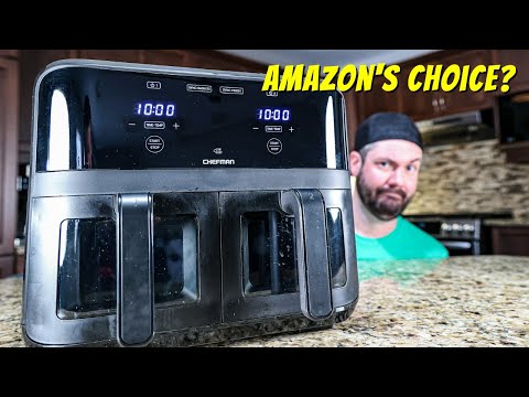 Chefman TurboFry Touch Dual Air Fryer, Maximize The Healthiest Meals With Double Basket Capacity, One-Touch Digital Controls And Shake Reminder For The Perfect Crispy And Low-Calorie Finish video review thumbnail