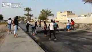 Driver Runs Into a Crowd - Roadblock Defeated