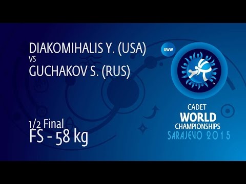 1/2 FS - 58 kg: Y. DIAKOMIHALIS (USA) df. S. GUCHAKOV (RUS), 10-5