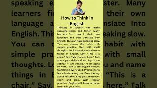 Download lagu How To Think In English|| Graded Reader || Fluent English || Listen And Practice mp3