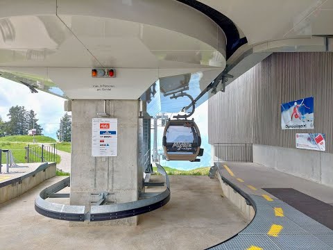 Luftseilbahn Rickenbach - Rotenflue Bergfahrt 2022 Seilbahn Schweiz cable car Switzerland