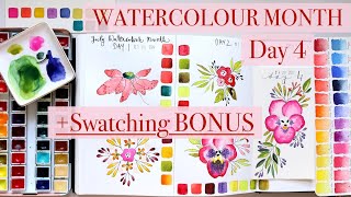 🎉🎉 BOTANICAL Watercolour Month Day 4 | BONUS: Swatching Colour Palette!