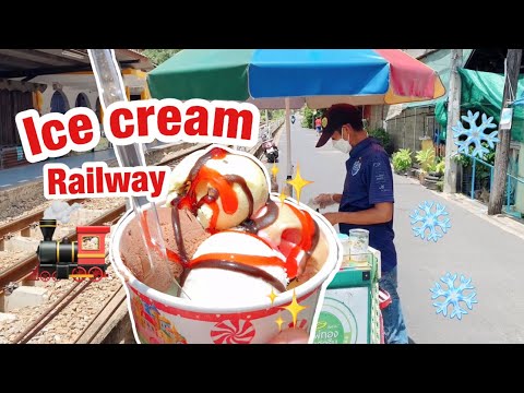 Thailand Street Food Legend 68 Years Ice Cream Paithong Thai Street Food Desserts Railway Bangkok