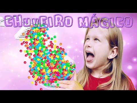 CHUVEIRO MÁGICO DE DOCES / M&M'S - Kids Pretend Play Magic Shower شفا والدش السحري