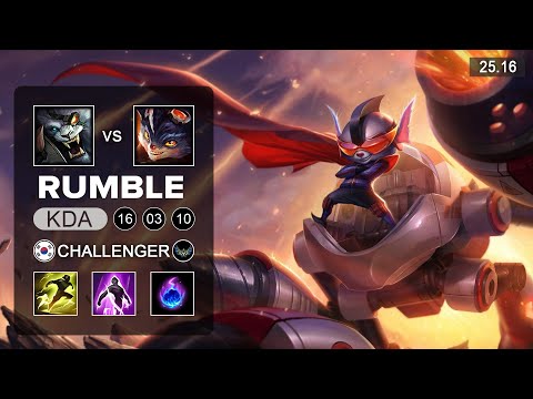 Rumble vs Rengar Top - KR Challenger - Patch 25.16 Season 15