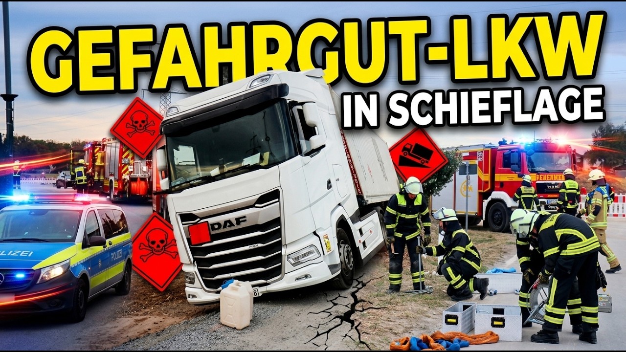 30-Tonnen-Lkw droht umzukippen – aufwendige Bergung in Eppelheim