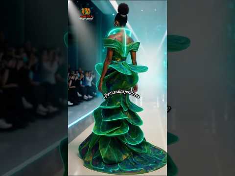 Futuristic Ankara Runway Dress | Avant-Garde African Fashion in Full Bloom 🌿✨