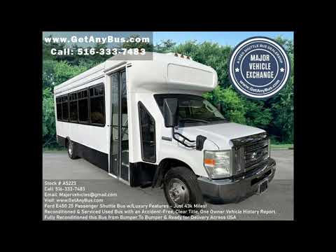 Ford E450 25 Passenger Shuttle Bus wLuxury Features Just 43k Miles