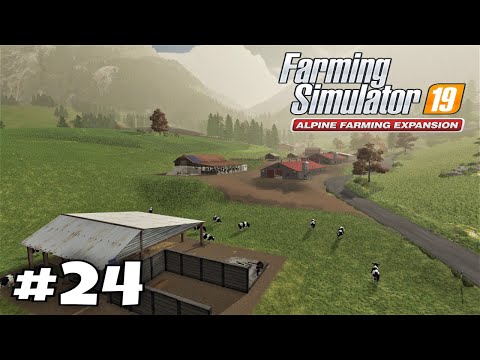 Expanding the cow barns, almost 500 cows - Farming Simulator 19 Erlengrat Alpine DLC  #24 Timelapse