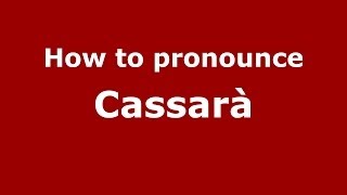 How to pronounce Cassarà