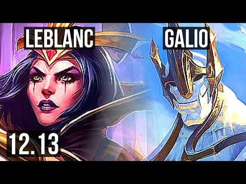 LEBLANC vs GALIO (MID) | 500+ games, 6/2/7 | EUW Master | 12.13