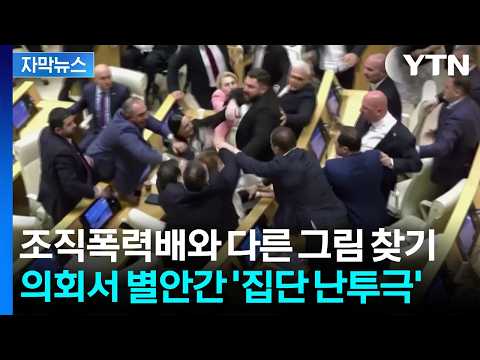 [자막뉴스] 욱한 의원들 서로 주먹질...난장판 된 조지아 의회 / YTN