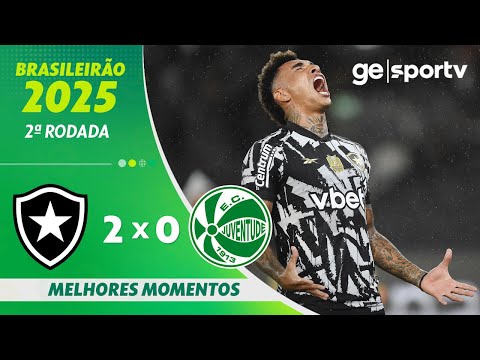 BOTAFOGO 2 X 0 JUVENTUDE | MELHORES MOMENTOS | 2ª RODADA DO BRASILEIRÃO 2025  | ge.globo