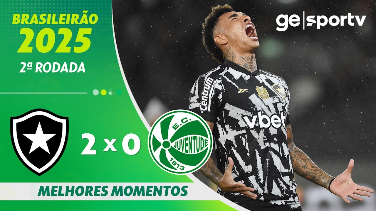 VÍDEO | Gols e melhores momentos da vitória do Botafogo sobre o Juventude pelo Brasileirão-2025