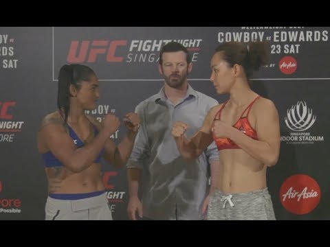 Viviane Pereira vs. Yan Xiaonan - Weigh-in Face-Off - (UFC Fight Night Singapore) - /r/WMMA